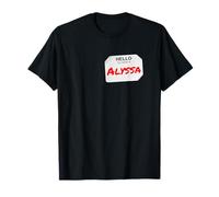 Hi My Name Is Alyssa Lazy DIY Costume para Fiestas Camiseta