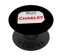 Hi My Name Is Charles Lazy - Disfraz de Bricolaje para Fiestas PopSockets PopGrip Adhesivo