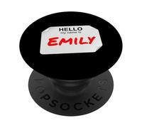 Hi My Name Is Emily Lazy - Disfraz de Bricolaje para Fiestas PopSockets PopGrip Adhesivo