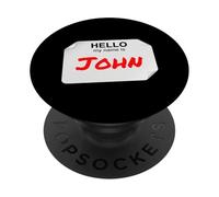 Hi My Name Is John Lazy - Disfraz de Bricolaje para Fiestas PopSockets PopGrip Adhesivo