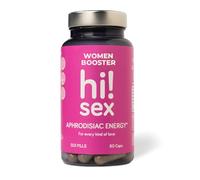 Hi!Sex Aphrodisiac Energy. Afrodisíaco para Mujeres y Hombres con Maca, Tribulus, L-Arginina y Ginko. Aumenta la Testosterona y sube la Libido.