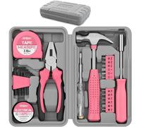 Hi-Spec Caja de Herramientas 24 Piezas de Rosa. Juego Herramientas Esenciales para Bricolaje, Reparacion, Mantemiento, y Manualidades en el Hogar y Oficina. Con Maletin de Transporte