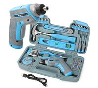 Hi-Spec Juego de 35 Herramientas con Destornillador Eléctrico USB 3.6V. Kit básico compacto para bricolaje y reparaciones en el hogar. Incluye maletín portátil