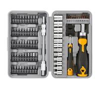 Hi-Spec Juego de puntas para destornillador y set de sockets 1/4 pulgada con mangos de 79 piezas. Incluye extensión flexible, precisión y accesorios Torx y seguridad en estuche organizado