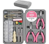 Hi-Spec Kit de Herramientas para Hacer Joyas 17 Piezas & Set de Accesorios de 600 Piezas. Alicates & Alambres para Pulseras Hechas a Mano, Collares, Pendientes y Charms de Artesanía