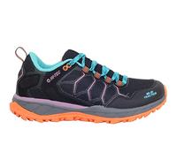 HI-TEC Calzado Trail Running Mujer Ultra Terra/Zapatillas Mujer Deporte/Zapatillas Trekking Mujer para Andar Correr y Uso Diario (Black/Red Orange/Blue, 36)