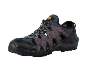 Hi-Tec NARVAL Sandalia deportiva hombre/Sandalia Trekking hombre (Charcoal/Black/Biking Red, Sistema tallas calzado EU, Adulto, Números, mediano, 45)