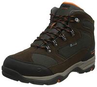 Hi-Tec Storm WP Wide, Zapatillas para Caminar Hombre, Chocolate Dk/Taupe Dk/Naranja Quemada, 42 EU Ancho