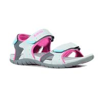 HI-TEC Sandalias deportivas mujer KURILES, puntera abierta,triple velcro (Cool Grey-Festival Fuchsia-Blue Curaçao, Sistema tallas calzado EU, Adulto, Mujer, Números, mediano, 38)