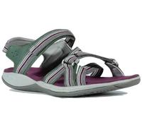 HI-TEC Sandalias deportivas mujer verano Formosa, puntera abierta, correa ajustable (Warmgrey/Berry/Jungle Green, Sistema tallas calzado EU, Adulto, Mujer, Números, mediano, 40)