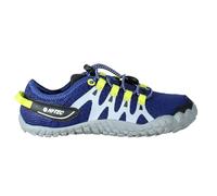 HI-TEC - Zapatillas Barefoot Niño Abyss Junior | Deportivas Barefoot Niño Montaña, Senderismo | Calzado Respetuoso, Cómodo, Minimalista | Ligero, Transpirable y Flexible | Marino/Lima, 36