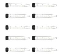 HIAKDOFT 10 Tubos de Centrífuga Cónicos de Vidrio Graduados de 15 Ml con Tapa de Rosca Probetas Químicamente Resistentes para Laboratorio Bioquímica y Biología Molecular