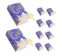 HIAKDOFT 10piezas Cajas Decorativas Para Eid Unidades Cajas De Para Fiestas De Ramadán Diseño De Libro Para Galletas y Chocolates