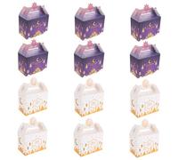 HIAKDOFT 12 Piezas Caja de Obsequio para Fiesta de Eid y Ramadán Cajas de Papel para Celebraciones Islámicas Portátiles