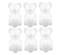 HIAKDOFT 12 Piezas de Osos de Espuma para Manualidades Molde Corazón y Oso Sentado de 20 CM y 10 CM Material Ligero para Bricolaje y Decoraciones de Fiestas Kit Creativo para