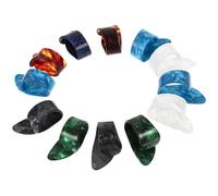 HIAKDOFT 12 Púas para Dedos de Guitarra Eléctrica de Material Séluloide, Colores Surtidos, Estilo Pulgar, Kit de Accesorios para Guitarra Acústica, Gruesas y Resistentes, Ideales