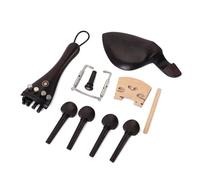 HIAKDOFT 15 piezas Kit de Accesorios para Violín de Ébano Mentonera Estándar Cordal Resistente Clavijas y Botón Final Accesorios Esenciales para Violines DIY de Alta Gama Color Negro