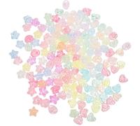 HIAKDOFT 150 piezas Cuentas Acrílicas para Hacer Pulseras y Collares con Diseño de Estrella y Corazón Brillo Duradero Material Resistente para Manualidades DIY