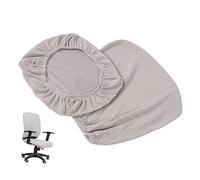 HIAKDOFT 1Juego Funda de Silla de Oficina de Asiento Giratorio de Poliéster Completo de Funda para Silla con Respaldo y Asiento Protección Elástica contra Manchas y Daños Color Gris Plateado