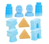 HIAKDOFT 1juego Miniaturas De Edificios Famosos del Mundo De Modelos como Pirámide Torre Inclinada De Pisa Moai Arco del y Columna Romana Decoración para Jardín Casa De Muñecas y