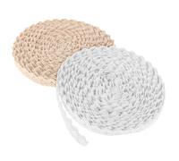 HIAKDOFT 2 piezas Cinta de Encaje Vintage de Algodón Blanco y Blanco Roto Ribete de Encaje de Ganchillo Suave para Costura Manualidades y Decoración Nupcial