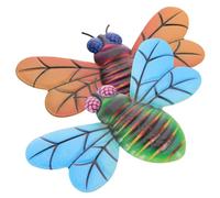 HIAKDOFT 2 piezas Decoración de Pared de Metal con Colgantes de Abejas Coloridas Mural Resistente para Interiores y Exteriores de Azul y Naranja Duradero para Jardín y