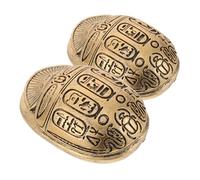 HIAKDOFT 2 Piezas Estatuillas de Escarabajo Egipcio Dorado Adornos Decorativos Simbólicos para Oficina y Hogar Figuras de Protección y Transformación Coleccionables Históricos
