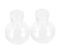 HIAKDOFT 2 Piezas Jarrones Colgantes de Vidrio Transparente para Plantas Hidroponía Soporte Decorativo para Suculentas y Flores Maceta Burbuja de Vidrio Resistente de Borosilicato con