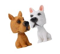 HIAKDOFT 2 Piezas Ornamento para Tablero de Coche Modelo de Perro Bobblehead con Cabezas Que Mueven Decoración Adorable para Interiores de Vehículos Accesorio Encantador para Salpicadero