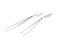 HIAKDOFT 2 piezas Pinzas de Bonsái Inoxidable Herramientas Portátiles para Jardinería Pinzas y Curvadas para Suculentas y Trabajo de Suelo para Principiantes y Aficionados