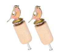 HIAKDOFT 2 Piezas silbato de pájaro de juguete silbatos para silbatos de fiesta cantos de pájaros silbato de pájaros para silbato para Metal Beige