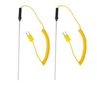 HIAKDOFT 2 Piezas Sonda de Temperatura Tipo K de Acero Inoxidable 200 Mm 2 Piezas Sensor Industrial para Medición de Superficies y Alta Temperatura de Sonda Reemplazo Termopar para Uso en