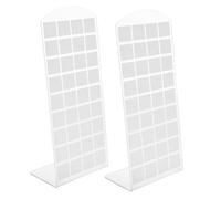HIAKDOFT 2 piezas Soporte Organizador de Joyas para Pendientes Exhibidor Compacto de Plástico Blanco para Almacenamiento y Exhibición Tiendas y Hogar