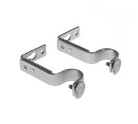 HIAKDOFT 2 Piezas Soporte para Barra de Cortina Ajustable de Acabado Mate Níquel Montaje Fácil para Salón y Otras Estancias de Soportes Resistentes y Firmes