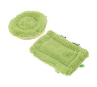 HIAKDOFT 2 Unidades de Nido Acolchado para Loros Cama Cálida de Felpa Coral Gruesa Casita Verde Redonda y Cuadrada para Periquitos Cacatúas y Conuros Refugio Suave para Jaula de Aves
