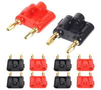 HIAKDOFT 20 Conectores Banana Dobles Chapados en Oro, Tipo Tornillo para Altavoces, Clips para Cable de Audio, Plástico y Metal, Paquete de 20 Unidades Multicolor, Conexión Color Aleatorio