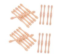 HIAKDOFT 25 Piezas Balaustres de Madera Maciza sin Pintar para Escaleras Interiores Columnas Decorativas Talladas para Muebles Reparación de Armarios y Barandillas Hogar y Restaurante