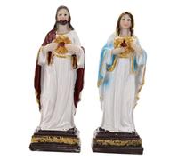 HIAKDOFT 2piezas Estatuas Sagradas Religiosas Decoración Católica Figura De y María Escultura Bíblica De Resina para Exhibición De Mesa Navideña Decoración Religiosa