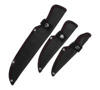 HIAKDOFT 3 Piezas Funda para Cuchillos Negra de Tela Oxford con Botón a Presión, Protector de Hojas para Cuchillo de Cortar, Set de 3 Unidades (16.3 CM, 17.7 CM, 27.5 CM), Resistente al