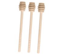 HIAKDOFT 3 Piezas Palitos Mielero de Madera Reutilizables Cucharas para Miel y Mermelada Agitadores Portátiles para Dispensar Jarabes y Utensilios Domésticos sin ni Cera Reutilizable