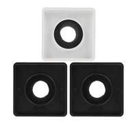 HIAKDOFT 3 Piezas Soporte de Micrófono de Escritorio ABS 3 Piezas (2 Negros 1 Blanco) Bandera Cuadrada para Entrevistas y Conferencias, Accesorios para Reporteros y Estudio, Cubo Pequeño