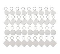 HIAKDOFT 36 piezas Llaveros MDF para Sublimación Doble Cara de Formas DIY Llaveros para Transferencia de Calor Manualidades