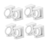 HIAKDOFT 4 Pares Soportes Adhesivos para Barras de Cortina Ganchos Resistentes sin Taladro para Baño y Ducha Montaje Rápido y Seguro Protección Anticaídas para Hogar