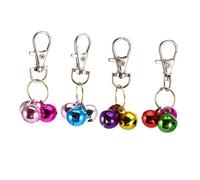 HIAKDOFT 4 Piezas Campanas de Cobre para Gato con Llavero Colgante Delicado para Collar de Mascotas Accesorio Práctico y para Gatos Regalo Bonito y Cómodo Color Aleatorio Color Aleatorio
