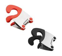 HIAKDOFT 4 Piezas Pinzas para Ollas de Acero Inoxidable con Clip Lateral Resistente al Calor Soporte para Utensilios de Cocina de Negras y Rojas Antideslizantes y Fáciles de Limpiar para