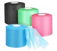 HIAKDOFT 4 rollos Cinta Deportiva Transpirable Pre Wrap de Esponja Cinta Atlética Elástica para Muñeca y Protección Deportiva y Fácil de Usar para Fútbol y Atletismo