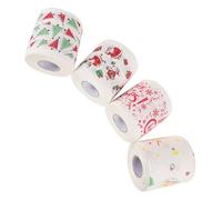 HIAKDOFT 4 Rollos Papel De Rollo De Tema De Navidad Material Cantar Alegre Media Baño Decorations Divertido Servilleta De Tejido Navideño Papel Higienico Papa Noel