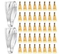 HIAKDOFT 400 Cierres Metálicos de Garra para Collares y Pulseras, Pinzas de Sujeción DIY de 2x6 Mm en Plata y Oro, Conectores Resistentes para Bisutería Artesanal y Fabricación