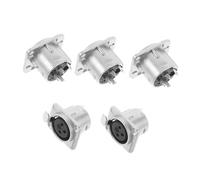 HIAKDOFT 5 Piezas Conector XLR Hembra para Audio Montaje Panel Socket Metálico Duradero para Sonido Estable y Alta Conductividad