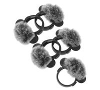 HIAKDOFT 5 Piezas Funda Peluda para Micrófono Lavalier Cubierta Antiviento para Micrófono de Solapa Reducción Efectiva de Ruido Protector contra Polvo y Salpicaduras para Exteriores y